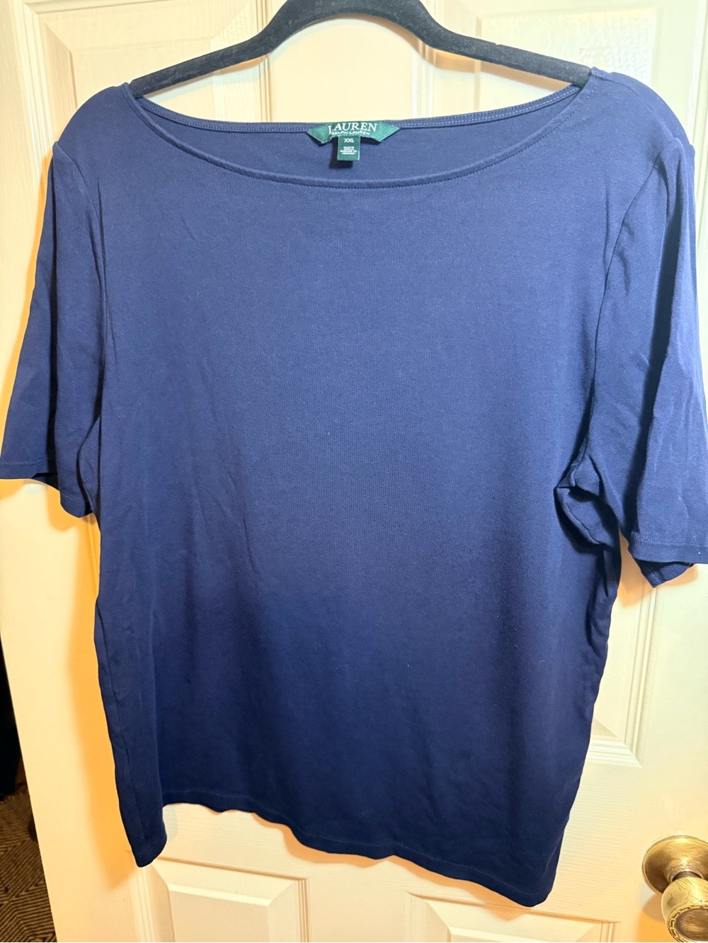 Vintage Lauren Ralph Lauren Navy Short-Sleeve Knit Top